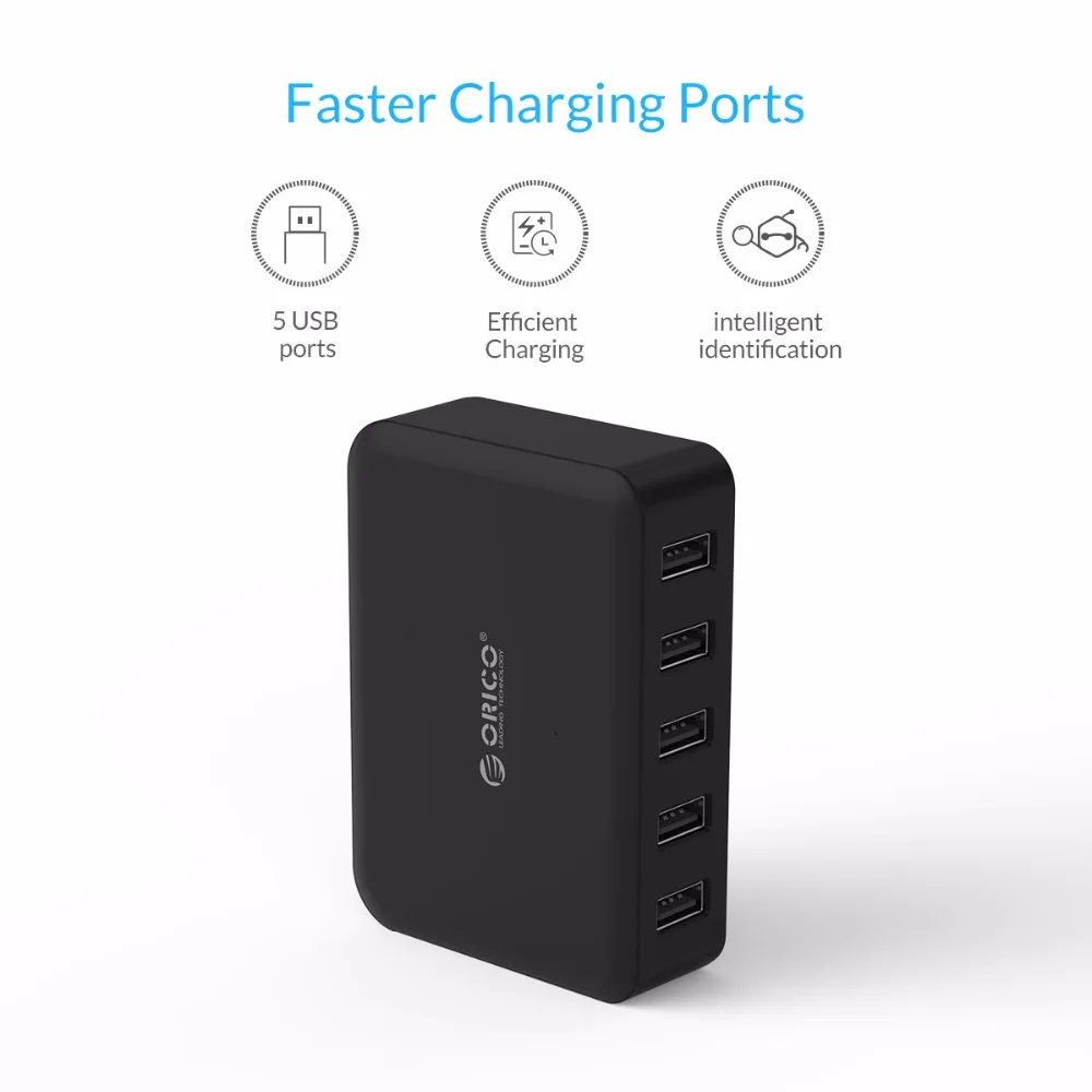 ORICO, 5 портов, USB, универсальное зарядное устройство для путешествий, EU, US, UK, AU Plug, 8A, 40 Вт, Mobail, адаптер для телефона, для xiaomi, iphone, xGalaxy, S7, huawei