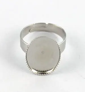 

FREE SHIPPING 360pcs Adjustable Ring Blank Glue-on 18X13mm OVAL #20556