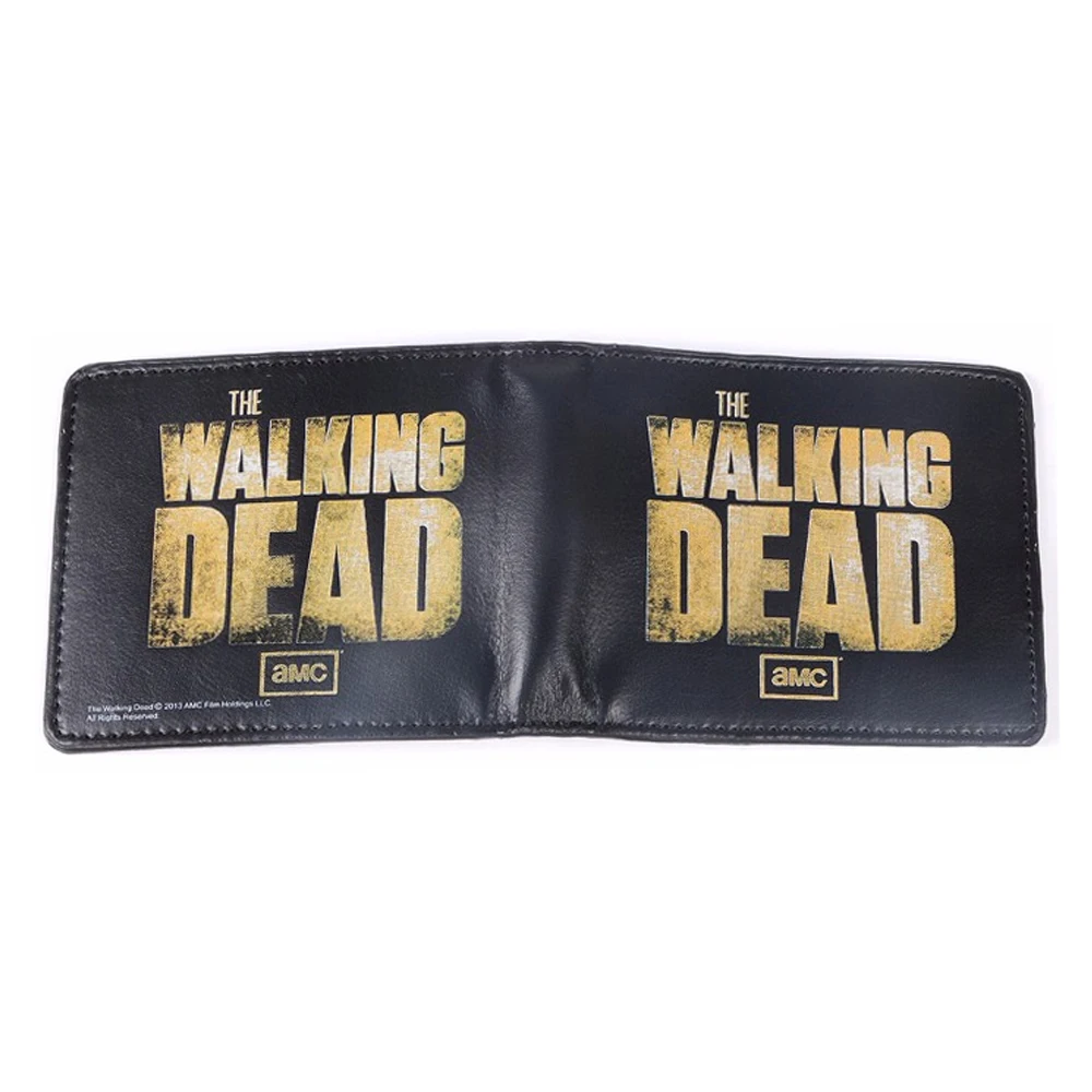 Мужской кожаный двойной кошелек с логотипом The Walking Dead, кошелек с английским алфавитом из искусственной кожи высокого качества, короткий кошелек