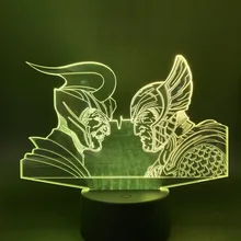 Marvel 3d настольная лампа тор Локи CP рисунок ночной Светильник для детской спальни Декор изменение цвета светодиодный Ночной светильник подарок для детей