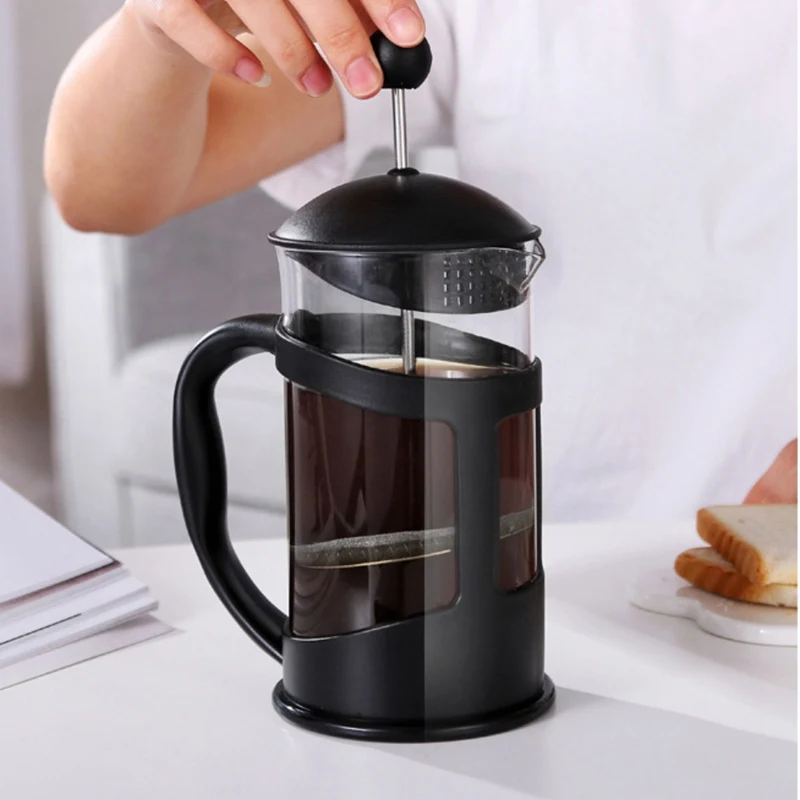 

Stainless Steel Glass Teapot Cafetiere French Coffee Tea Percolator Filter Press Plunger Manual Coffee Espresso Maker Pot