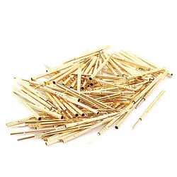 

100 Pcs R160-3W 1.67mm Dia Test Probe Receptacles 30mm Long Gold Tone