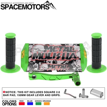 

MX Grips with gear lever and Metal Mulisha Square handlebar chest protector for moto motorcycle CR CRF XR YZ YZF WR WRF styling