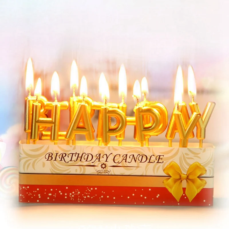 Милые свечки на день рождения цветные с надписью «Happy Birthday» свечи для торта Праздничная вечеринка на день рождения принадлежности для кухни выпечка в подарок