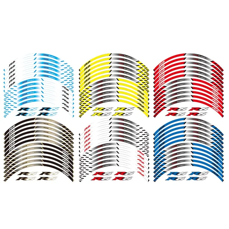 

High quality Motorcycle Wheel Sticker Decal Reflective Rim Bike Suitable For YAMAHA YZF R6 YZF1000 YZF-R6