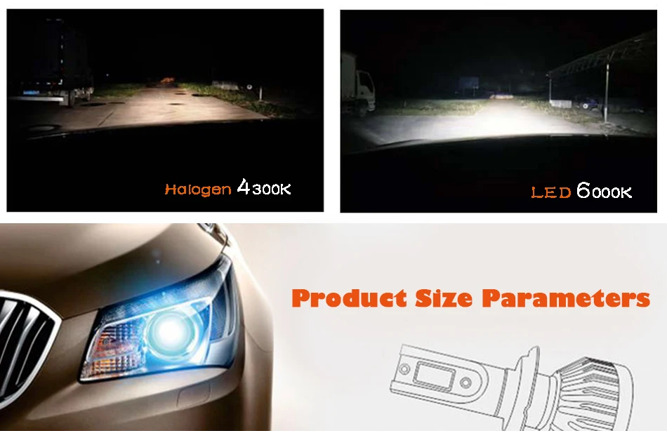 H7 LED H4 H11 9005 9006 B(29)