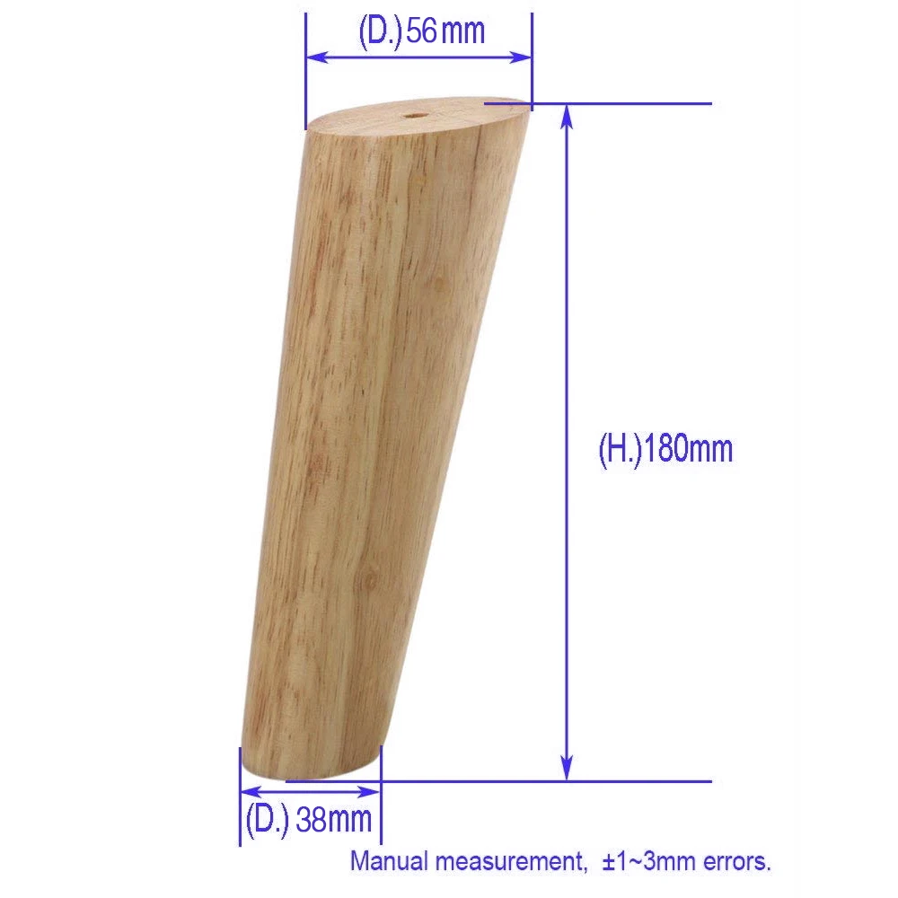 4 шт. дубовая древесина 180x58x38 мм мебельные ножки надежная диагональная сторона брекинг шкаф стол диван ножки железные прокладки винты