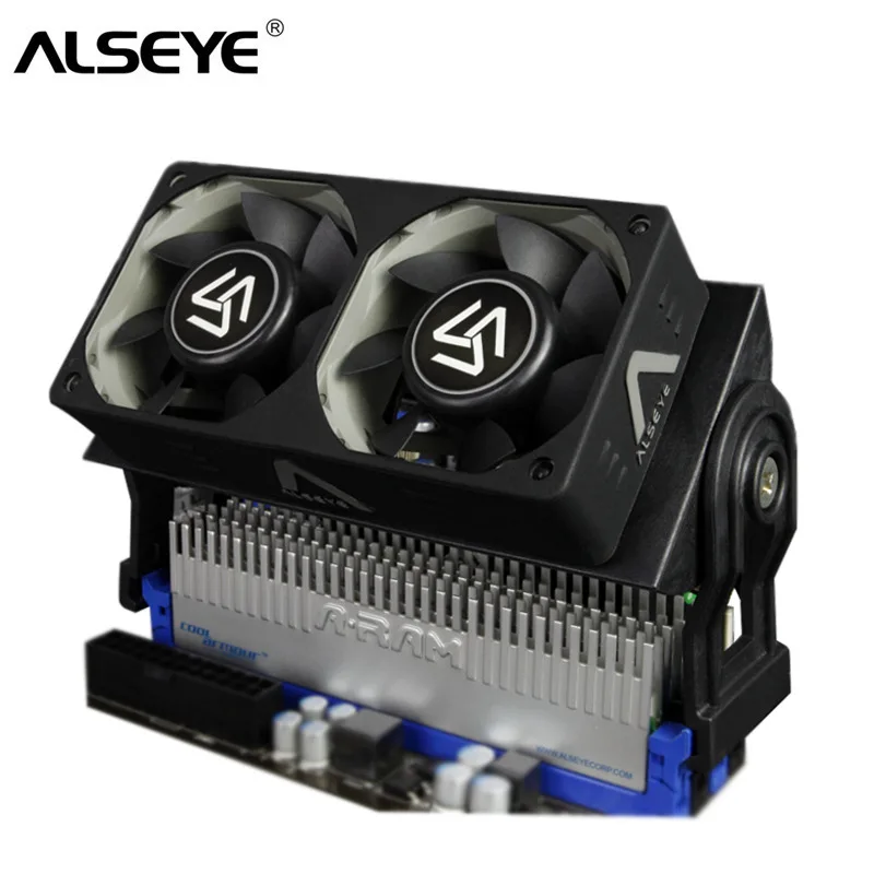 Billig ALSEYE RAM Kühler PC Fan DDR Speicher Kühler mit Dual 60mm Lüfter PWM 1500 4000 RPM Kühler für DDR2 3 4