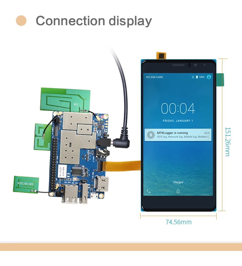 Оранжевый Pi 4G-IOT 5,5 дюймовый черный цветной TFT lcd сенсорный экран