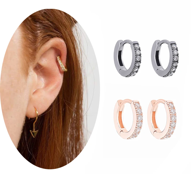

Slovecabin 925 Sterling Silver 10 Color Huggie Hoop Earrings Earring Round CZ hoop Minimal Delicate Design Gold Filled