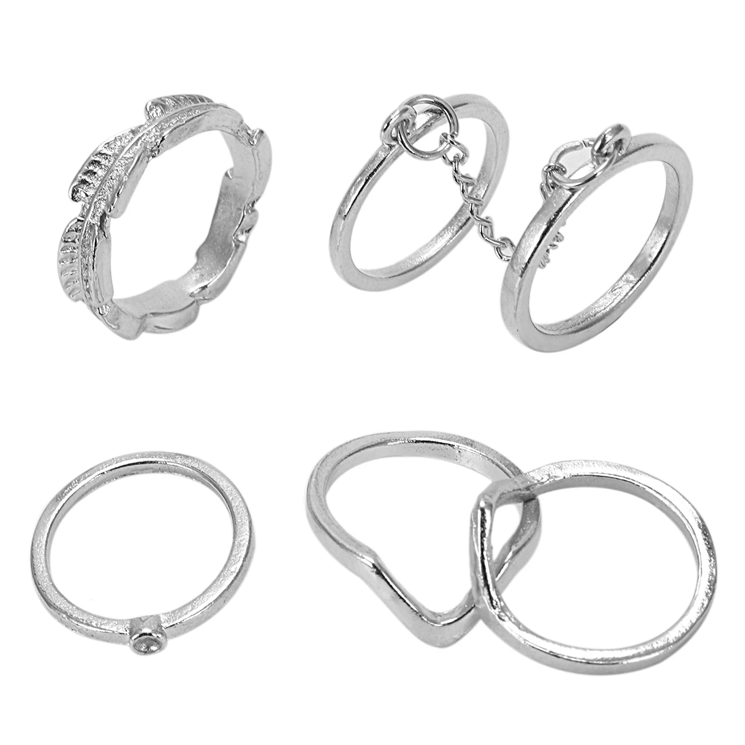 

Set 6 Pcs Lot of Phalanx Rings Fleche Moon Midi with Pearl Fancy Jewelry Boheme for Woman and Girl (6Pcs Silver)