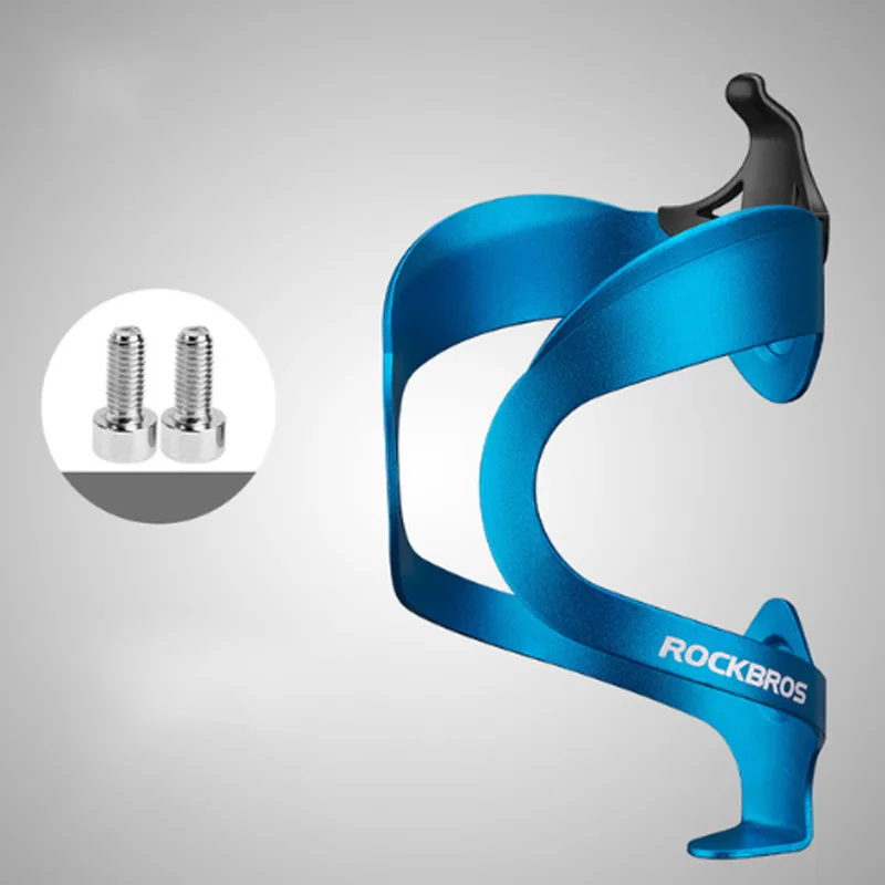 ROCKBROS велосипедный велосипед велосипедный держатель для бутылки с водой клетка стойка алюминиевый держатель и регулируемое оборудование Крепление Адаптер руль зажим - Цвет: Style 1 Blue Holder