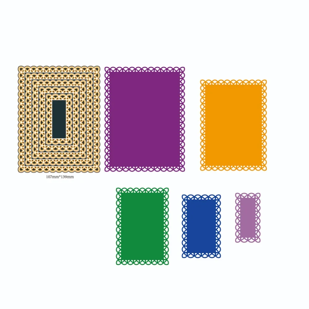  2019 Lace Rectangle Metal Stencil Embossing Cutting Dies 3D DIY Scrapbooking Craft Photo Invitation - 32971904361