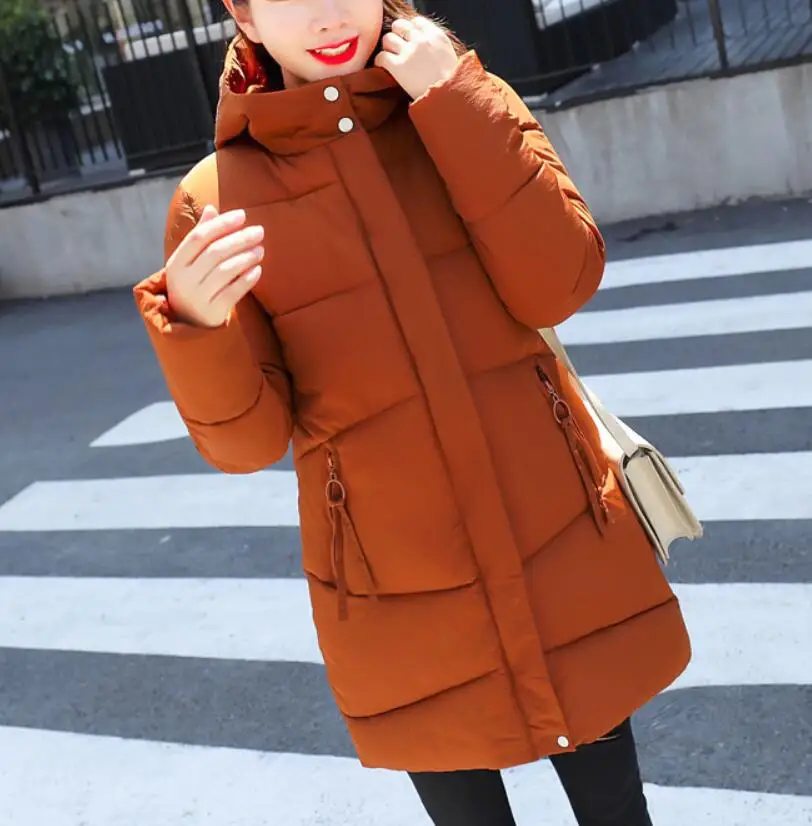 

Women's cotton coats Large size 2019 new loose long hooded outwear bread outdoor warm jacket autumn winter tops parkas overcoat