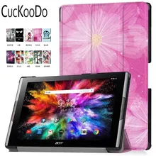 CucKooDo Slim Thin Folio Protective Standing Cover Case with Auto Wake / Sleep for Acer Iconia Tab 10 (A3-A50) Tablet