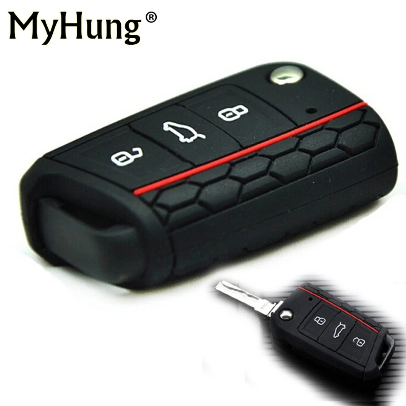 Car Accessories Key Case Key Bag Key Cover For Volkswagen VW Golf 7 mk7 Skoda Octavia A7 Silicone Key Portect Case car-styling
