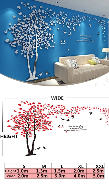 Autocollant Mural 3d Avec Miroir D'arbre En Acrylique, Étiquette Décorative  Pour Mur Derrière Tv, Chambre À Coucher Et Salon, Diy Bricolage - Stickers  Muraux - AliExpress