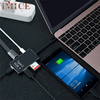 

D3 6-in-1 USB-C Hub Type-C Charging Power Delivery HDMI 4K SD/TF Card Reader 1 x USB Type-C HUB+1 x User Manual**