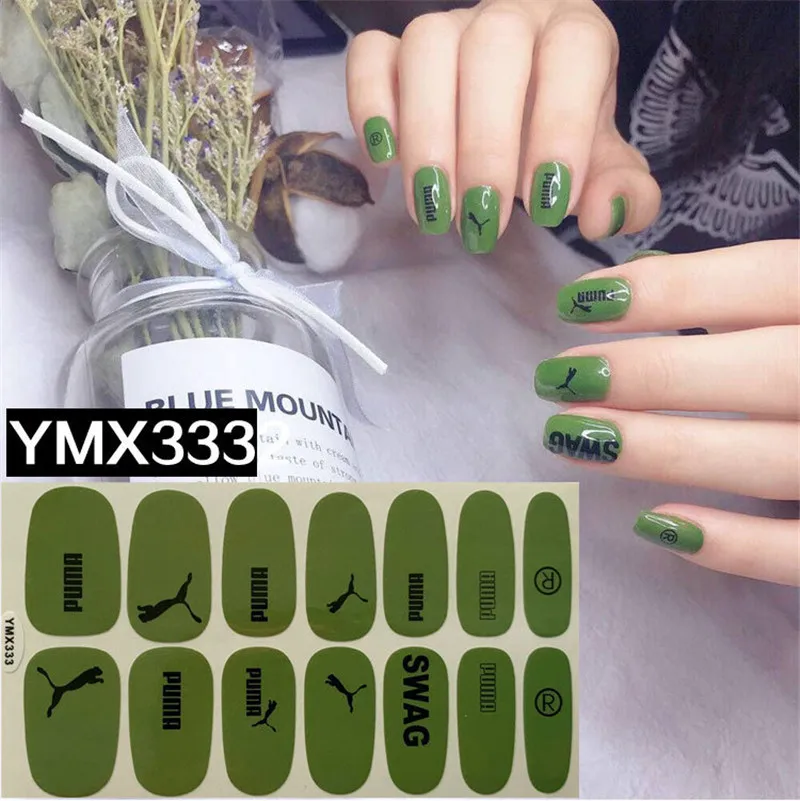 

Lamemoria Hot Sale 3D Nail Stickers Fashion Logo Nail Art Stickers Red Black Self-adhesive Decals Waterproof Nail Accessories