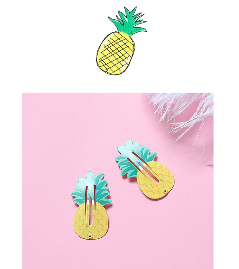 NEW Kids Hair Accessories Headwear 2-6Pcs/Set Flamingo Pineapple Fruit Hairpins Cartoon Mermaid Horse Rainbow Hair Clip for Girl