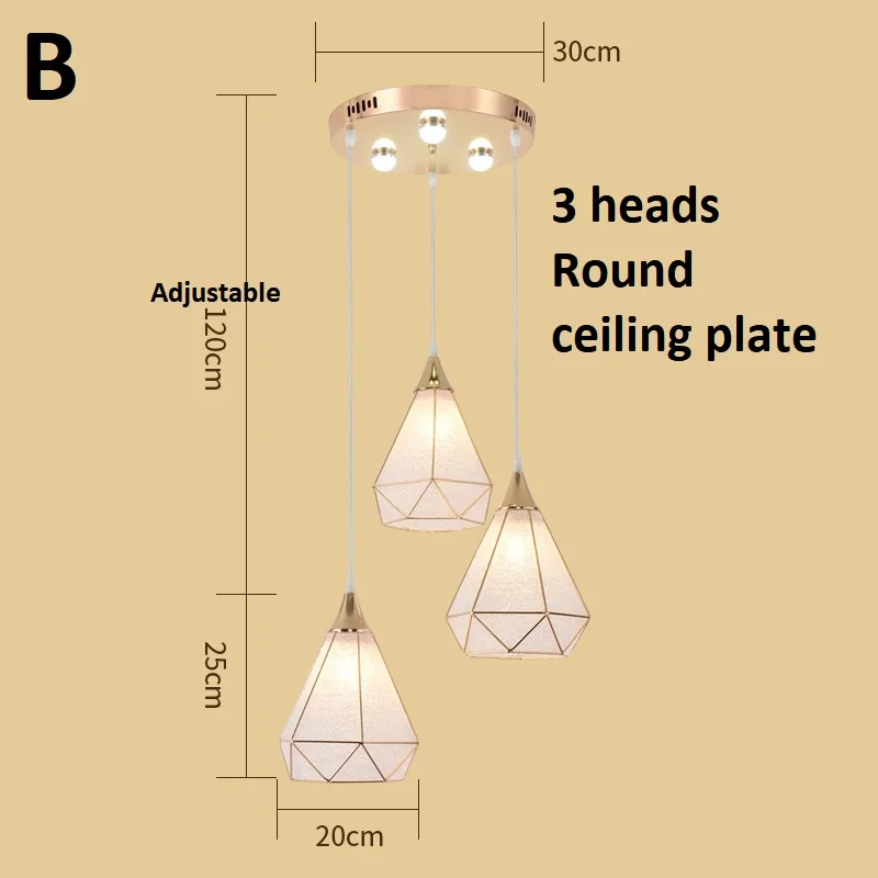LukLoy, современный подвесной потолочный светильник, лофт для кухни, светодиодный подвесной светильник s, подвесной светильник, светодиодный подвесной светильник ing - Цвет корпуса: B 3 heads Round