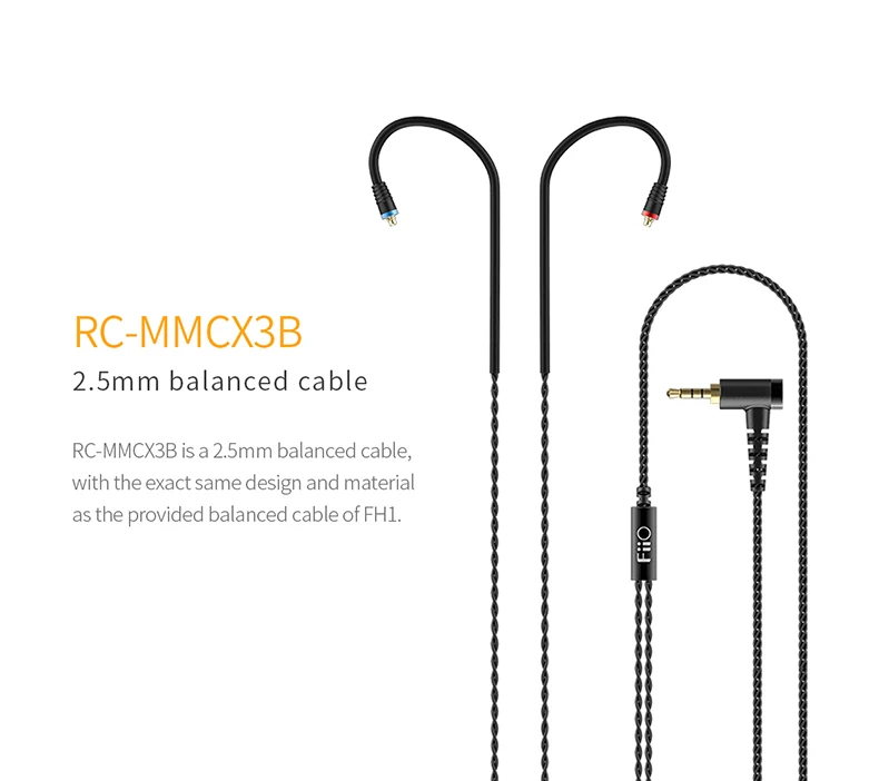 FiiO RC-MMCX3B сменный кабель Стандартный MMCX баланс 2,5 мм разъем для наушников линия обновления для Shure/Westone/JVC/FiiO