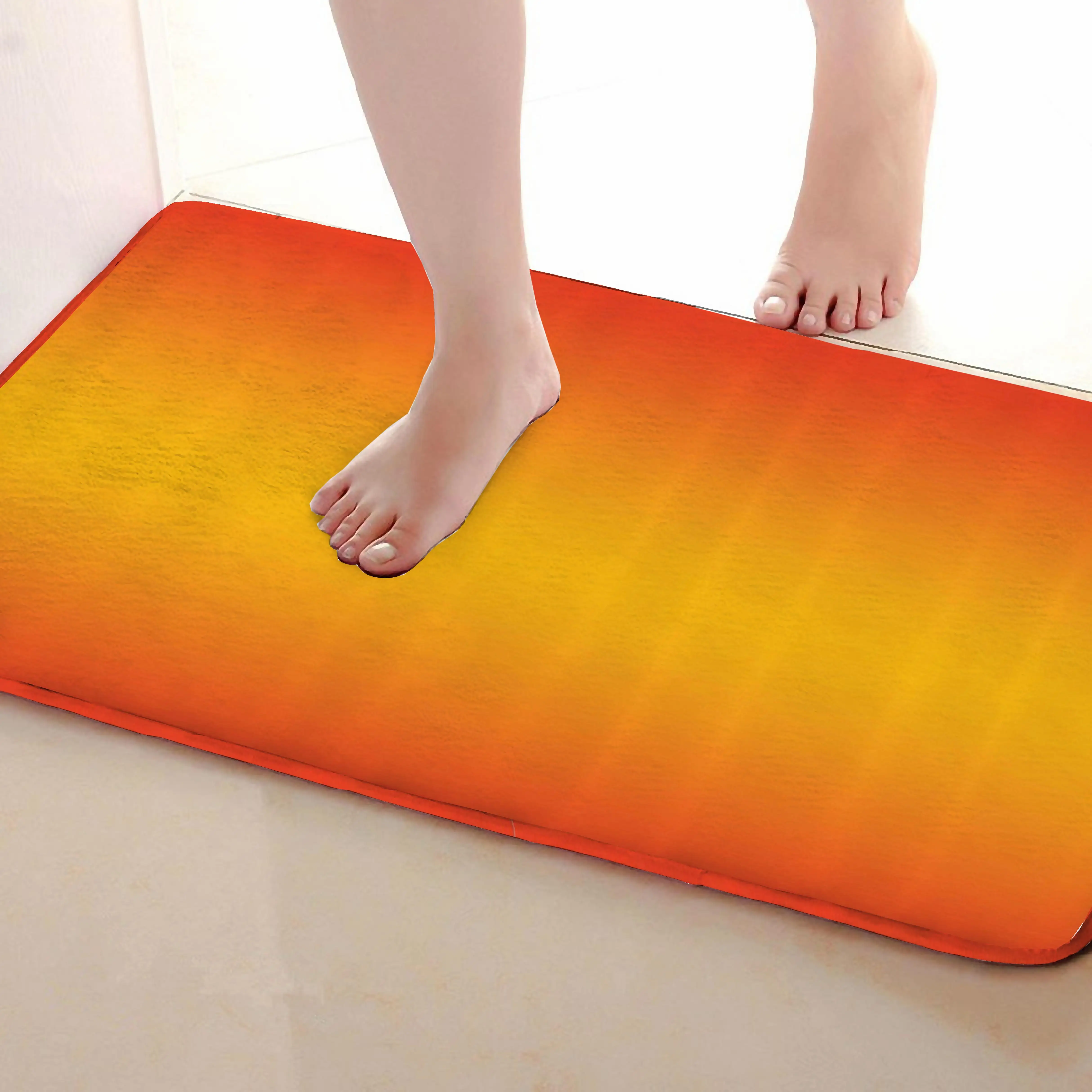 Оранжевый стиль напольные коврики, забавные Противоскользящие коврики для ванной, коврики для двери, входные коврики