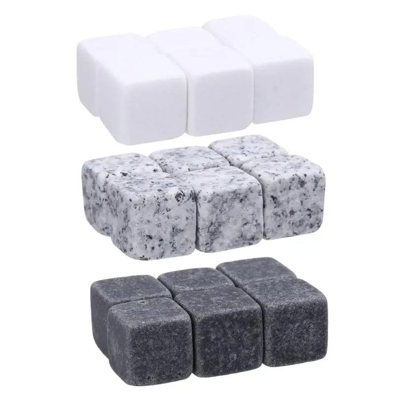 

6Pcs 100% Natural Whiskey Stones Sipping Ice Mold Whisky Stone Whisky Rock Cooler Wedding Gift Favor Christmas Bar
