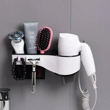 Практичный держатель для хранения волос в ванной комнате, алюминиевая настенная полка для ванной, сушилка для волос, аксессуары для ванной комнаты
