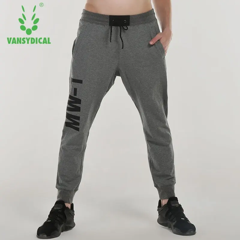 Брюки Vansydical мужские для бега хлопковые дышащие трико фитнеса тренировок