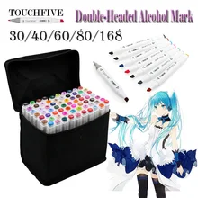 Touchfive двуглавый принадлежности для художественных эскизов Марка ручка спиртовой фломастер растворимый ручка мультфильм граффити маркеры ручки для дизайнеров