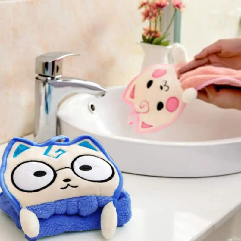 Cute Cartoon Hanging Hand Towels Kitchen Cleaning Towel Bathroom Soft Plush Dishcloths Home Wipe Towel Cotton Dish Cloth Cute Cartoon Hanging Hand Towels Kitchen Cleaning Towel Bathroom Soft Plush Dishcloths Home Wipe Towel Cotton Dish Cloth