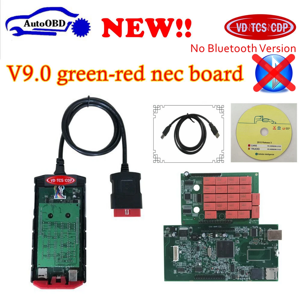 Зеленая плата V9.0 красный nec VD TCS CDP PRO Plus Без Bluetooth с полным покрытием 2015R3/2014R3 keygen as