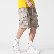 Мужские летние хип-хоп модные Лоскутные военные камуфляжные карго шорты брюки мужские уличные свободные подходят разгрузочные жилеты шорты мужские