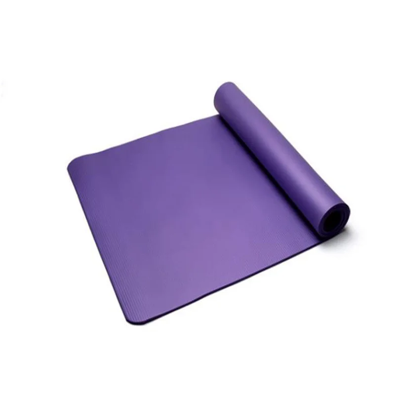10 мм коврик для йоги, фитнеса, плоский поддерживающий коврик для начинающих, для гимнастики, экологически чистый Многофункциональный NBR коврик для йоги, Tapete Yoga - Цвет: Purple