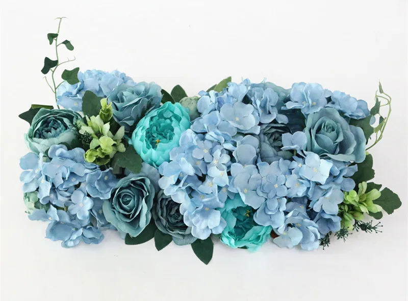Flone Artificial Road Flower Row Silk Flower Hydrangea Peony Rose Flowers Wedding Arch Road Lead Home Hotel Party DIY Decor  (2)