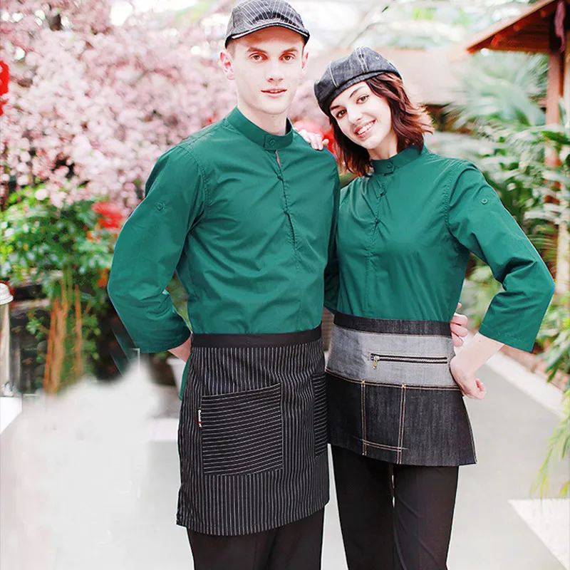 Оптовая и розничная продажа checkedout логотип шеф-повара Для мужчин Для женщин униформа официанта Повседневная обувь темно-зеленый cocinero S-2XL
