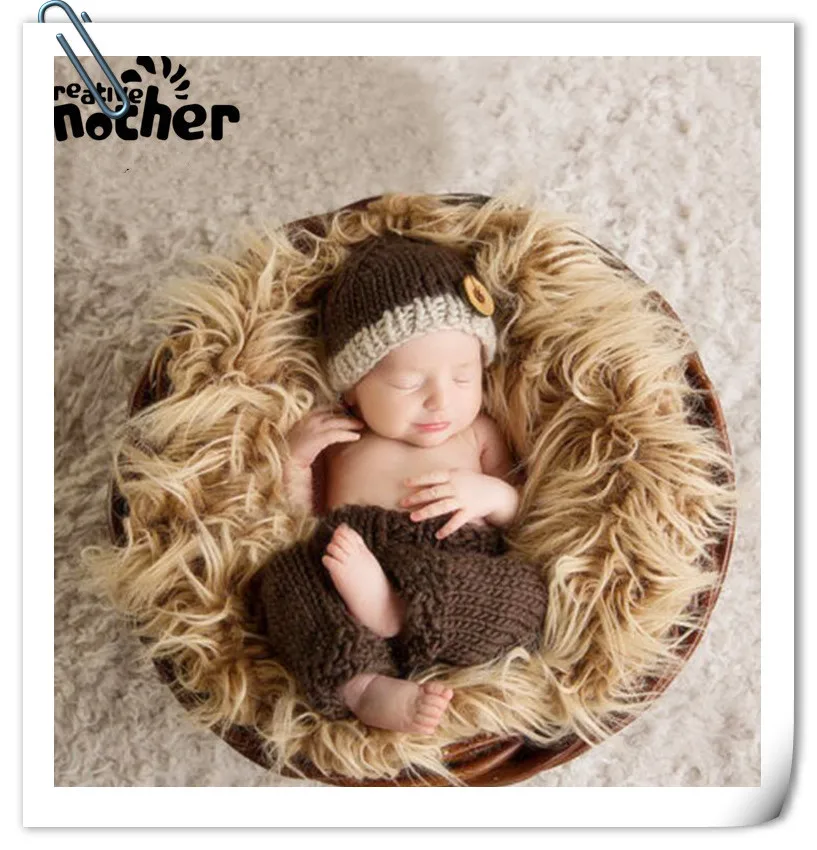 Newborn Photography Props Baby Clothing Crochet Infant Hats+Pants Set Photo Babies Accessories Fotografia | Детская одежда и обувь