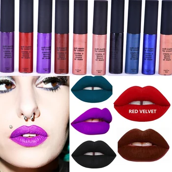 Maquiagem Brand Soft Matte Lip Cream Lip Gloss 12 Colors Red Velvet Waterproof Liquid Lipstick Lipgloss Matte Lips Makeup