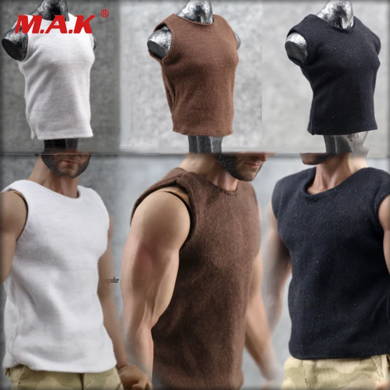 

1/6 Military Soldier Action Figure Brown black white vest men's underwear model Vest 12" Figure Accessory