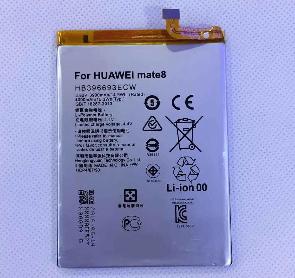 Hfy батарея HB396693ECW для Huawei Mate 8 Mate8 NXT-TL00 CL00 DL00 3900mAh | Мобильные телефоны и аксессуары