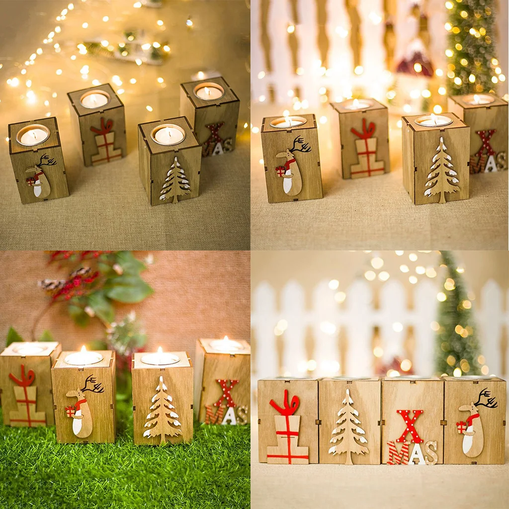 

Christmas Themed Votive Tea Light Holder Candlesticks Stand for Wedding Christmas Dinner Party Decor