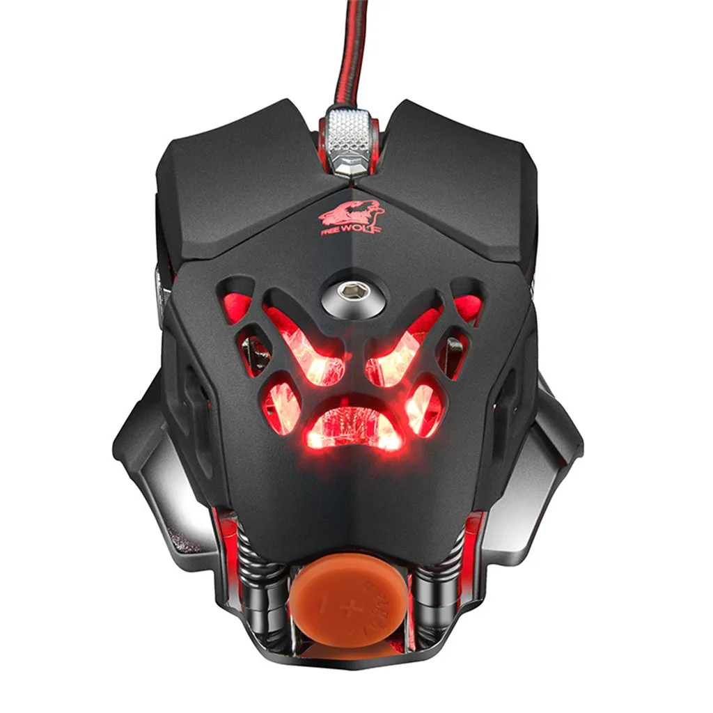 

2400DPI 6 Button LED Wired Mechanic Backlight Gaming Mouse Macro Programming for laptop PC Computer#ZS