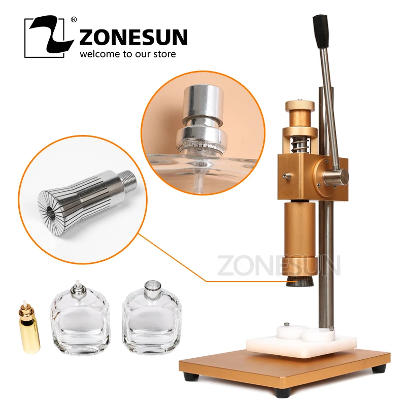 Ручная ОБЖИМНАЯ машина ZONESUN для металлических колпачков духов|crimping machine|manual