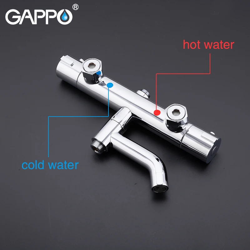 Gappo BRASS Thermostatic shower faucet bath lift adjustable hot cold water big round head shower Hi