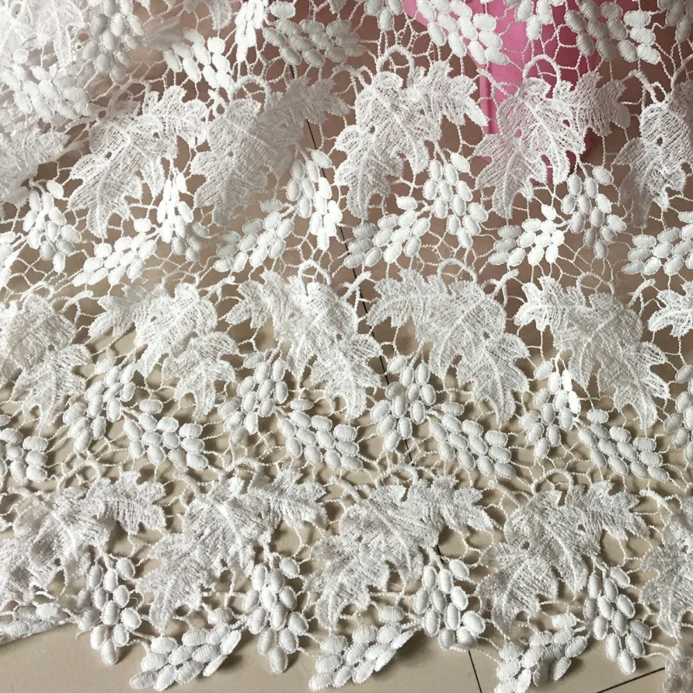 

2y High Quality White Water Soluble Embroidery African Cord Lace Guipure French Lace Fabrics For Nigerian Wedding Party Dentelle