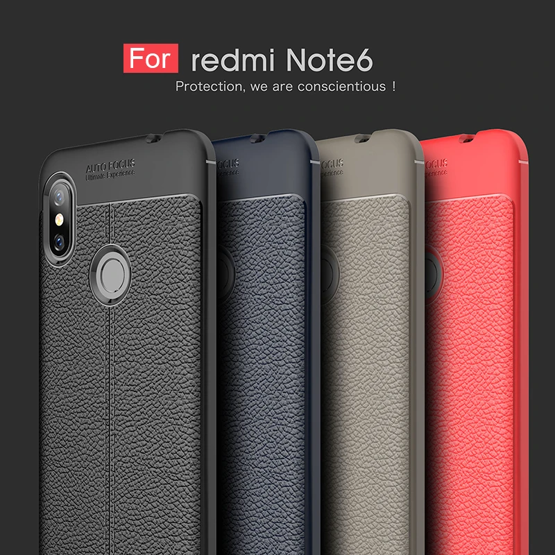 cheap For Xiaomi Redmi Note 6 Case Soft TPU Silicone Carbon Fiber Leather Cover For Xiaomi Redmi Note 6 Note6 Coque Fundas Capa
