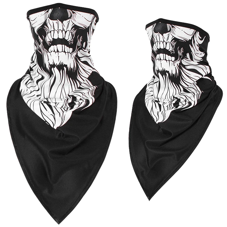 Мотоциклетная маска для лица, дышащая Балаклава на Хэллоуин, мотоциклетная Лыжная маска с черепом на половину лица, шарф, многофункциональная теплая треугольная маска для шеи - Цвет: 104BH