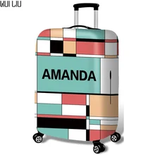 Thickened Luggages Protective Cover Trolley Cases Waterproof Elastic Suitcases Bag Dust Rain Covers Amanda Checkered Print Thickened Luggages Protective Cover Trolley Cases Waterproof Elastic Suitcases Bag Dust Rain Covers Amanda Checkered Print