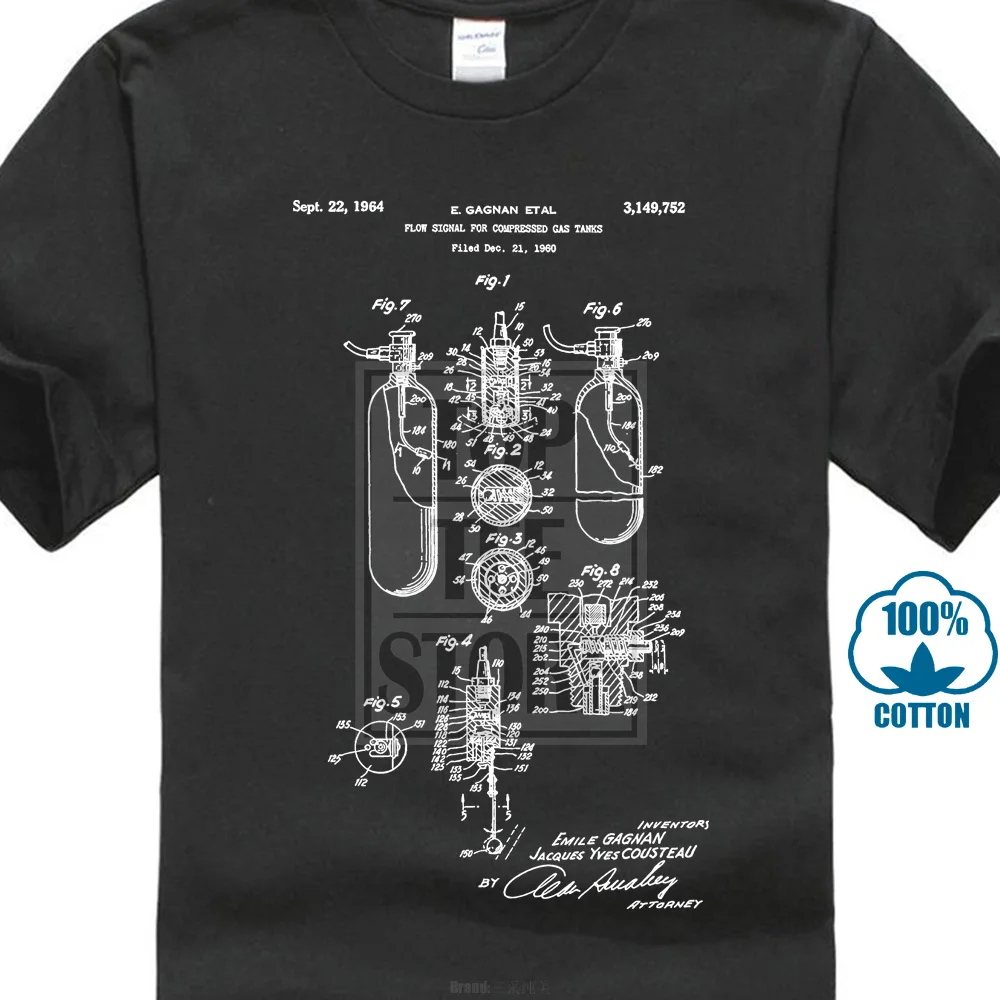 

Flow Signal For Compressed Gas Tanks T Shirt Jacques Cousteau Scuba Diver Diver Hipster New Mens T Shirts